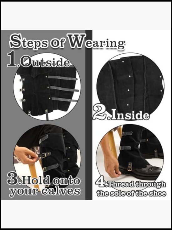 Men\'s Medieval Boot Covers Renaissance Pirate Costume Accessory Faux Leather main image 4